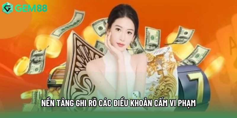 Nền tảng ghi rõ các điều khoản cấm vi phạm Nền tảng ghi rõ các điều khoản cấm vi phạm